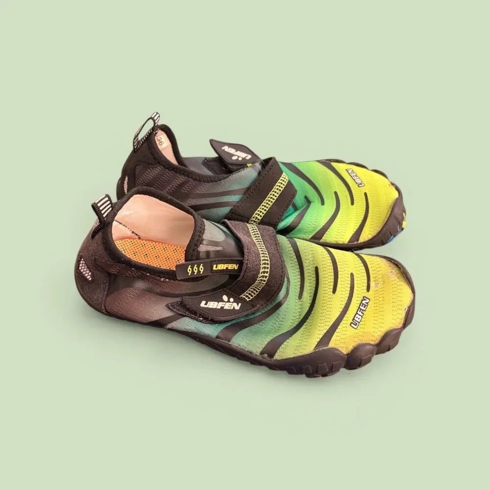 UBFEN Water Shoes Green Black Quick Dry Non-Slip Kids EU 36 (US 4-4.5)
